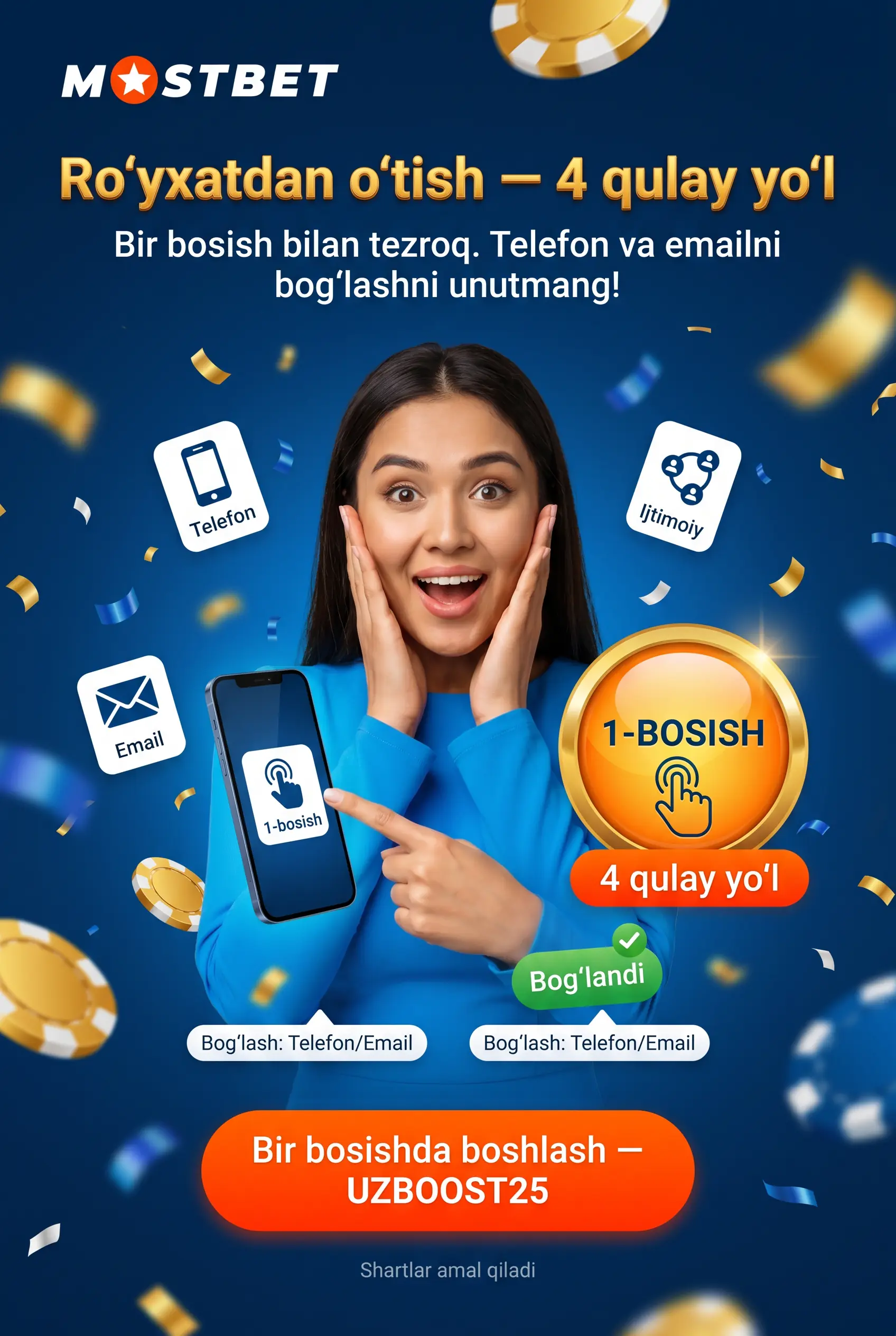 Mostbet UZ ro'yxatdan o'tish