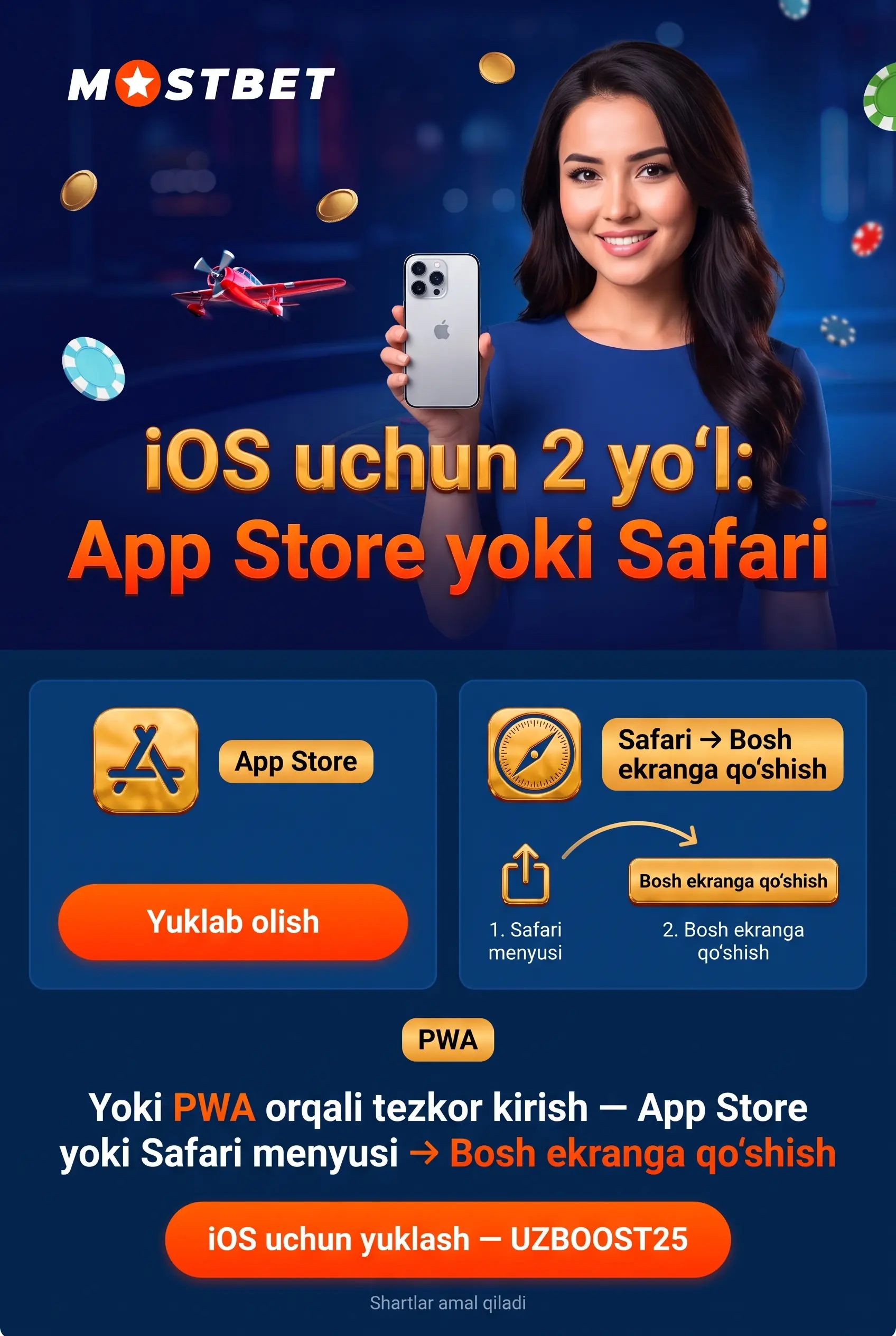 iOS'da Mostbet ilovasi